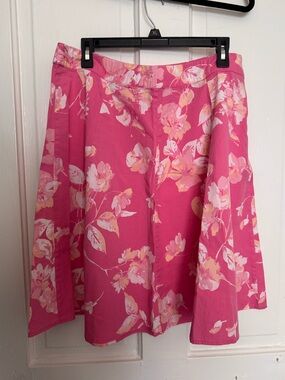 Pink floral skirt